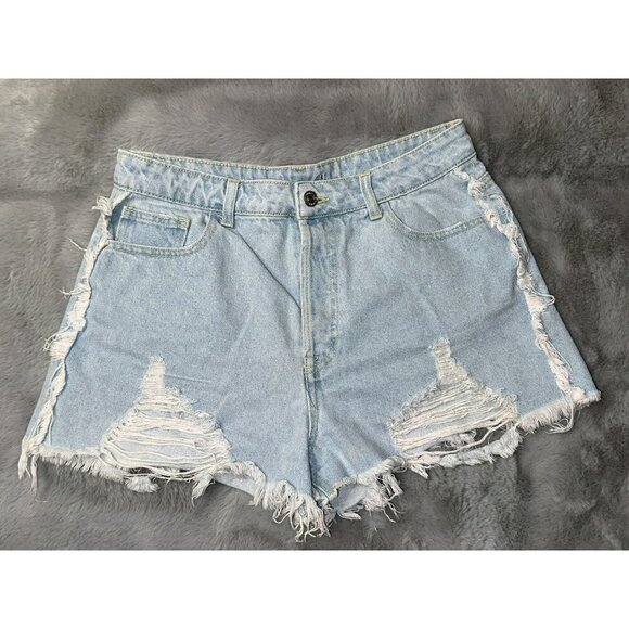 Cut-Off High Rise Distressed Jean Shorts Women's 6 - Picture 1 of 7